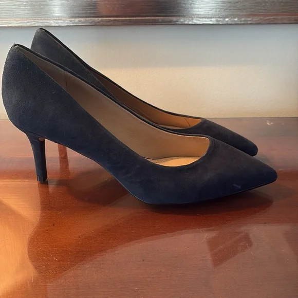 Boden heels New size 9.5 (41) Lara mid heel court shoe pumps navy suede - Picture 5 of 13